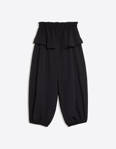 Technical trousers with peplum waist — Black 7