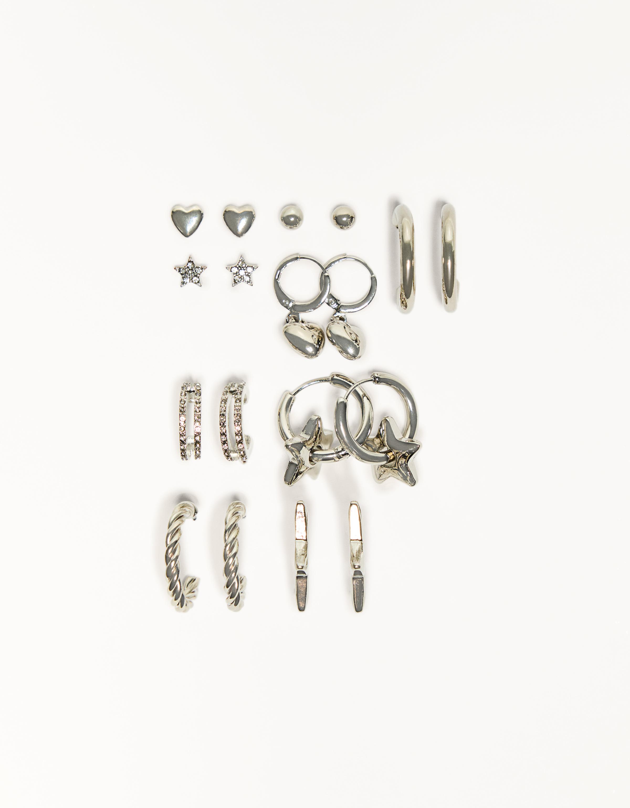 Lot De 9 Boucles D'oreilles Argent