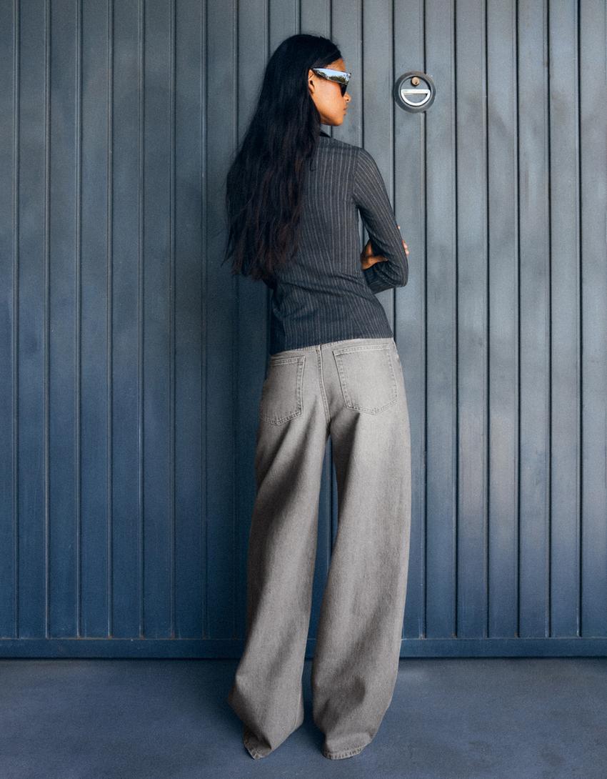 Kruvaze belli wide leg jean-Gri
