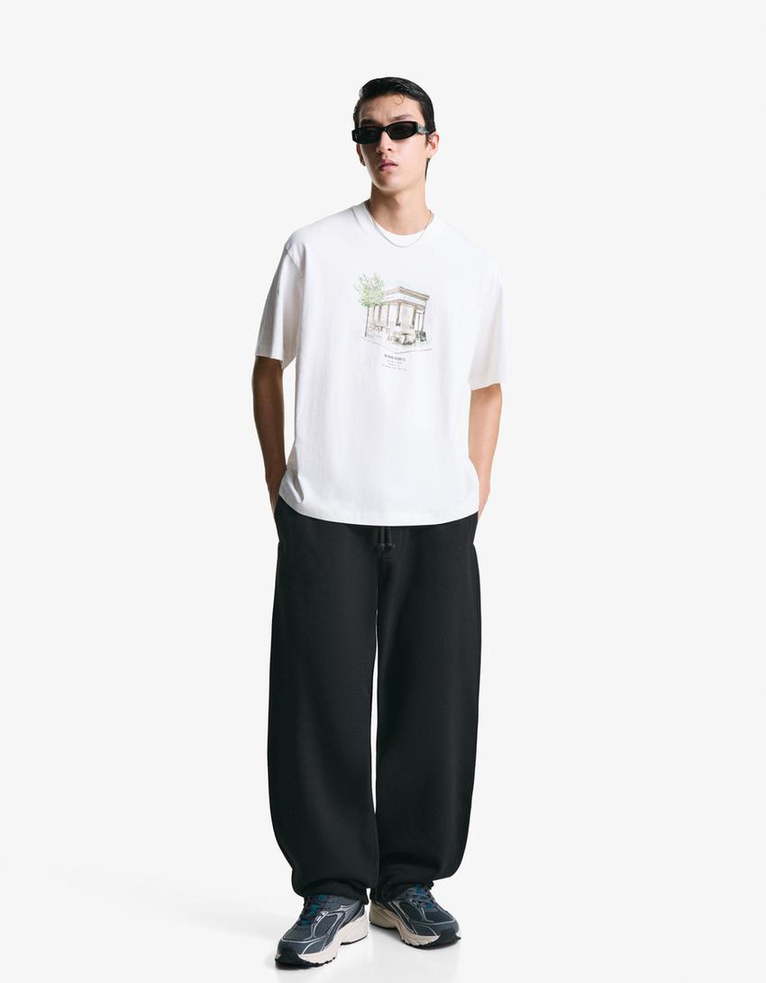 Short sleeve T-shirt with print-Off white