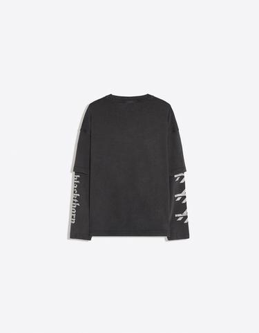 Printed double-sleeve T-shirt — Dark grey 6