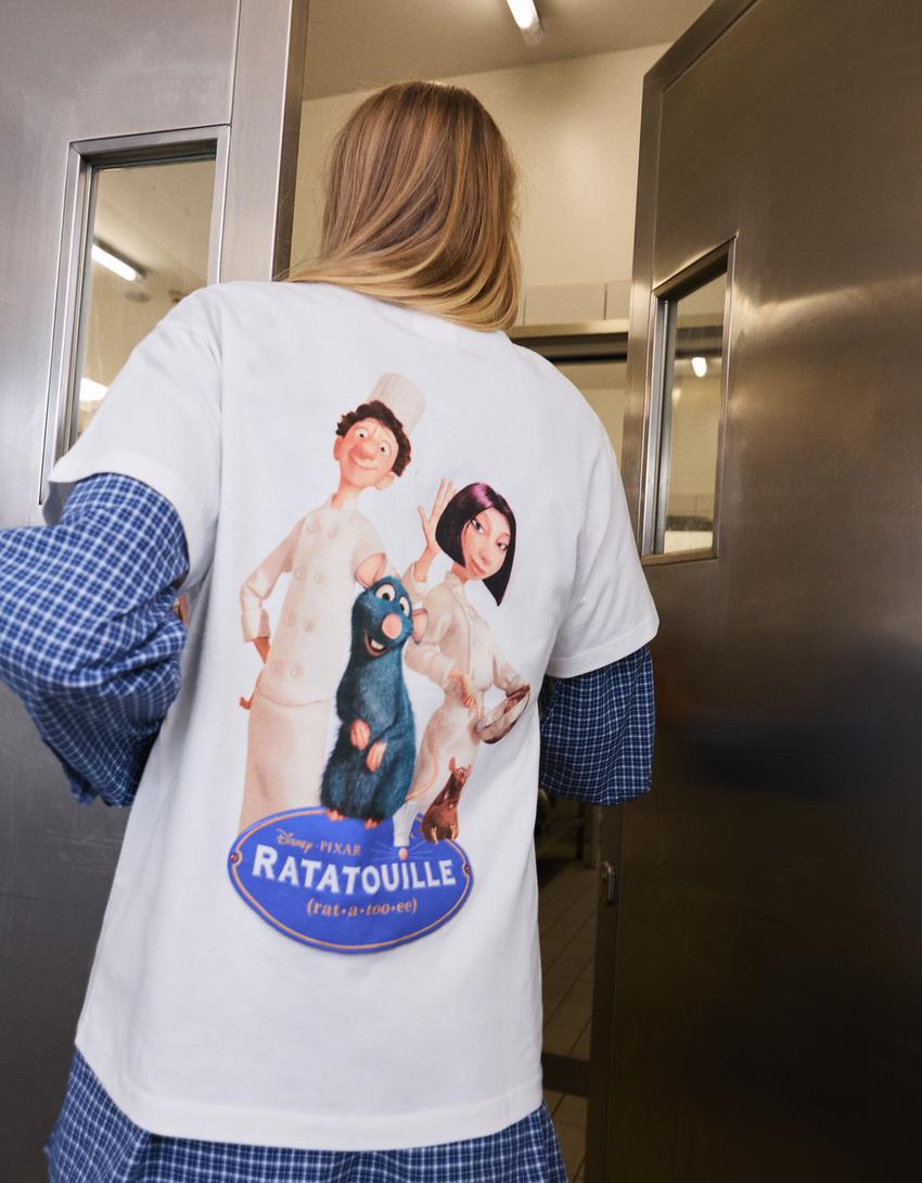 Ratatouille kısa kollu baskılı tişört-Kirli beyaz