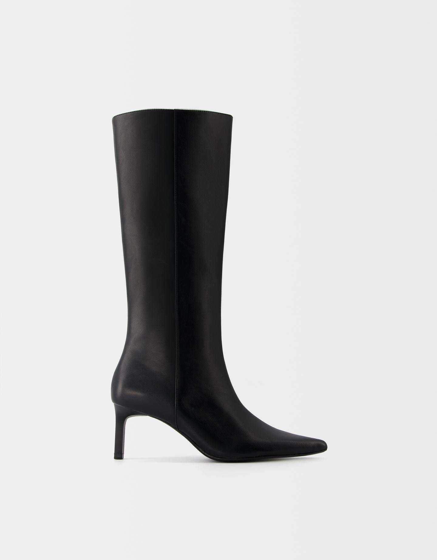 Bershka Stiefel Kitten-Heels Damen 41 Schwarz günstig online kaufen