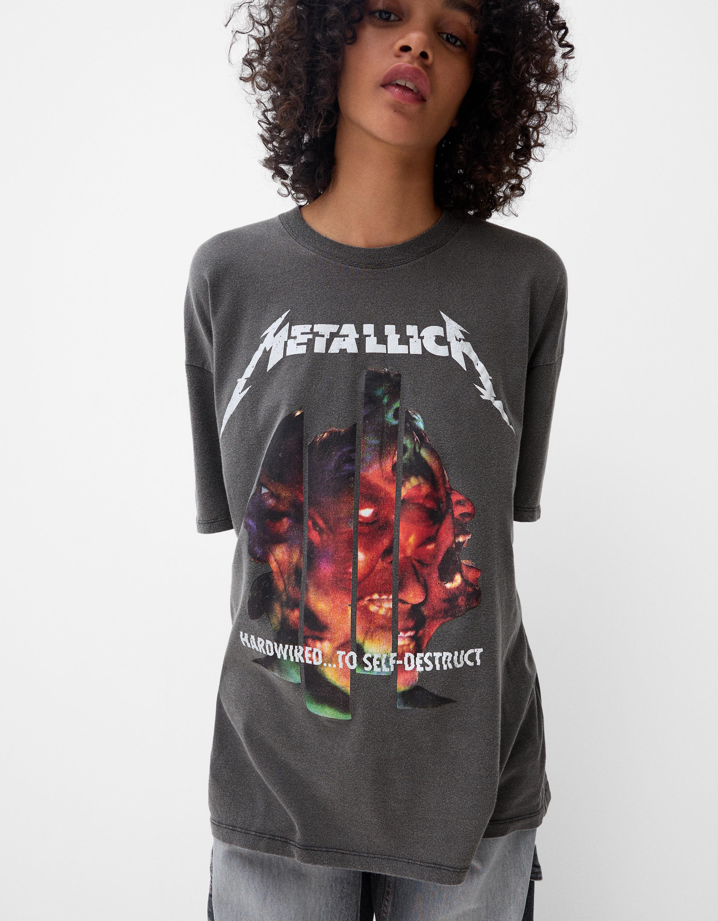 Bershka metallica sweatshirt sale