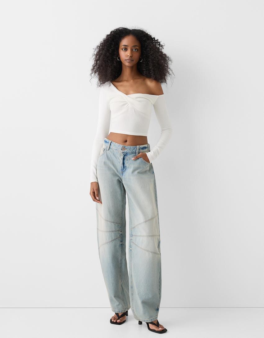 Knotted sweater-Off white-3