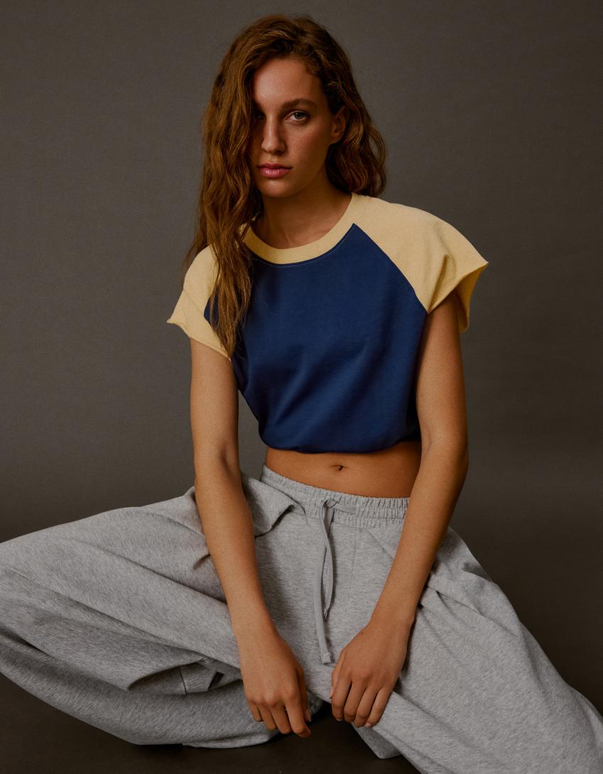 Short sleeve raglan T-shirt-Navy