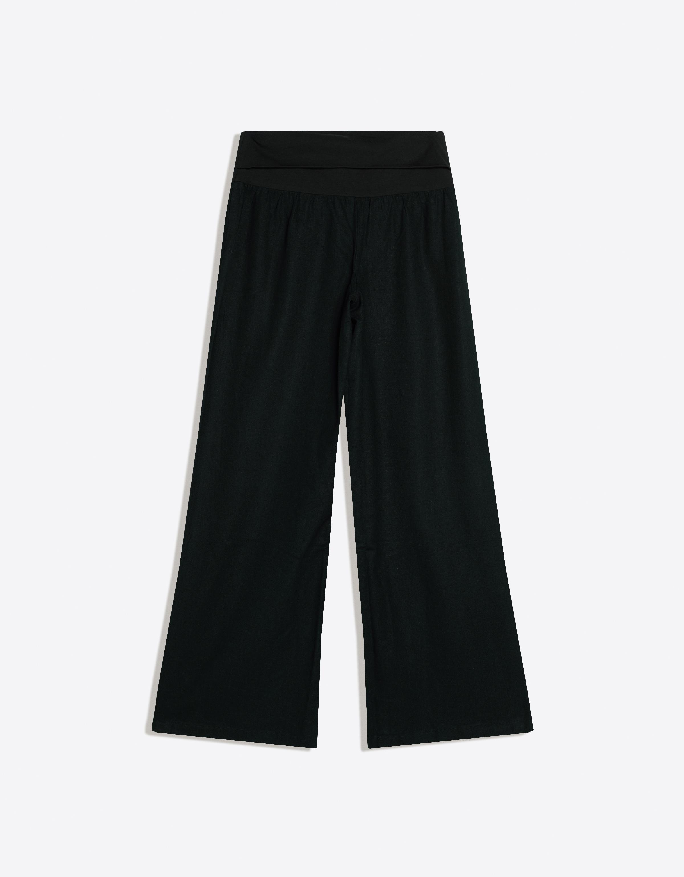 Turn-up waist trousers — Black