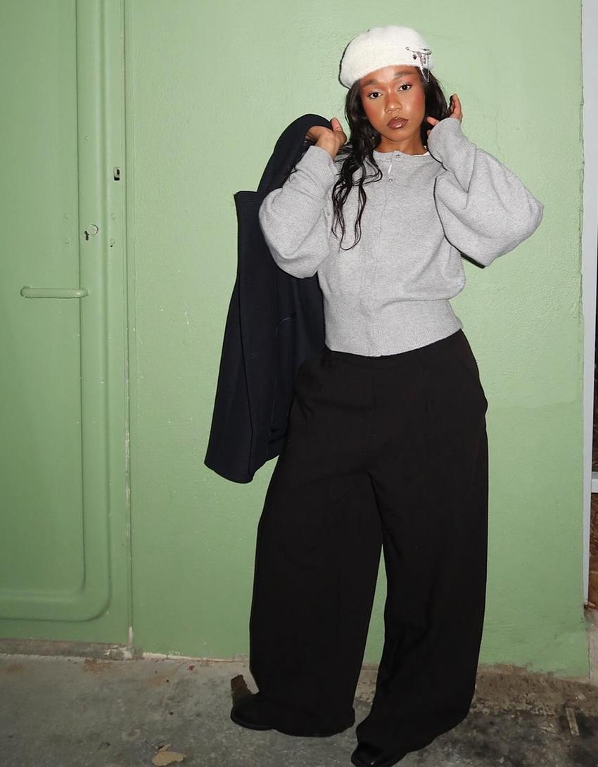 Beret bulu imitasi-Krem