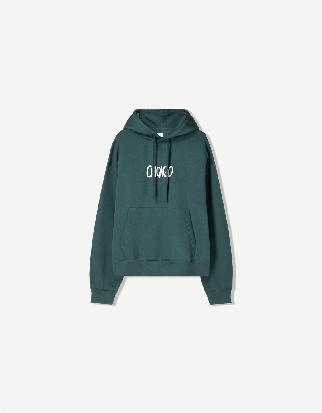 Boxy hoodie with embroidery