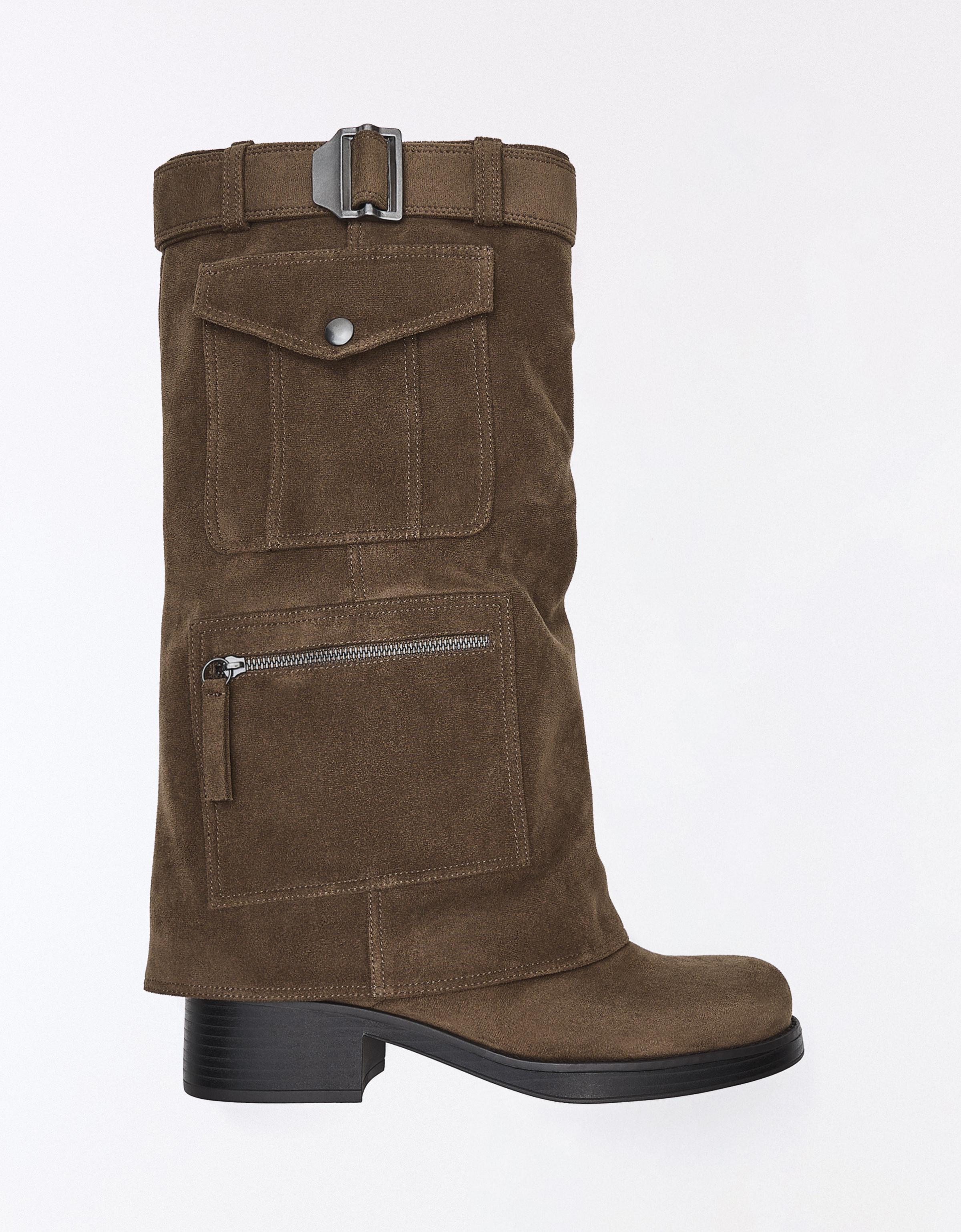 Flat boot with trouser pockets — Brown