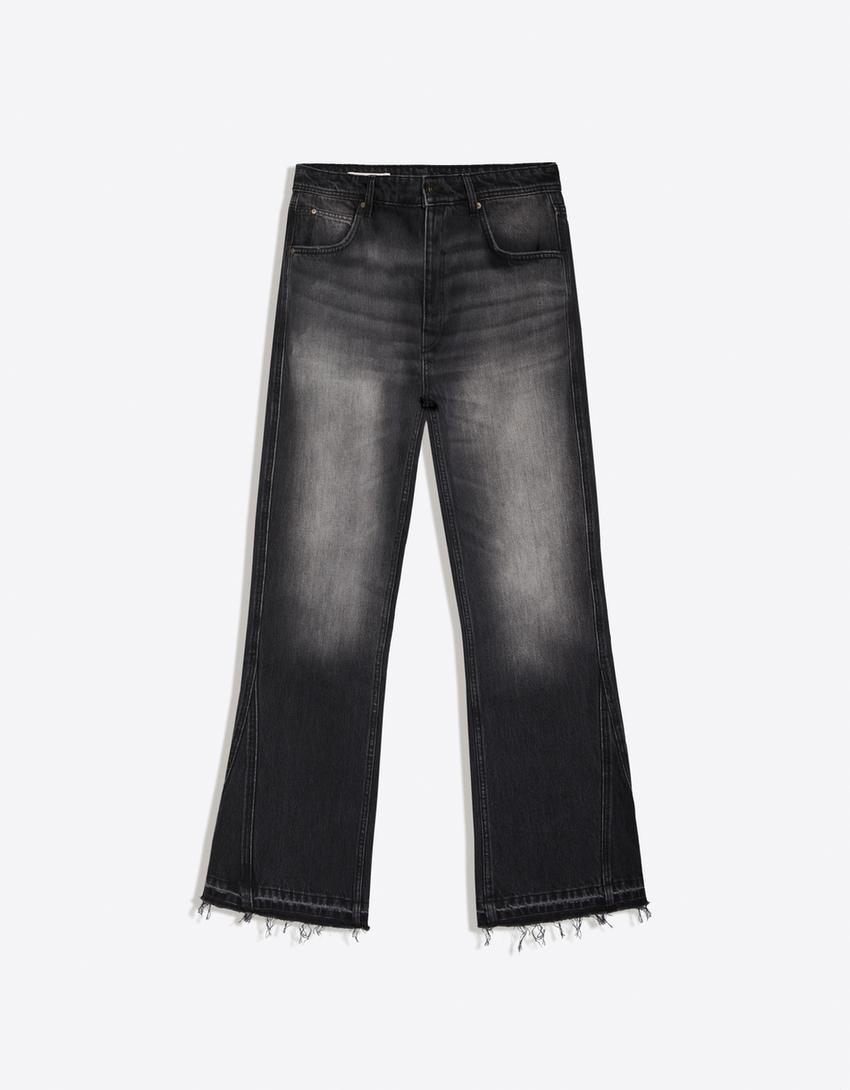 Straight flared jeans-Black