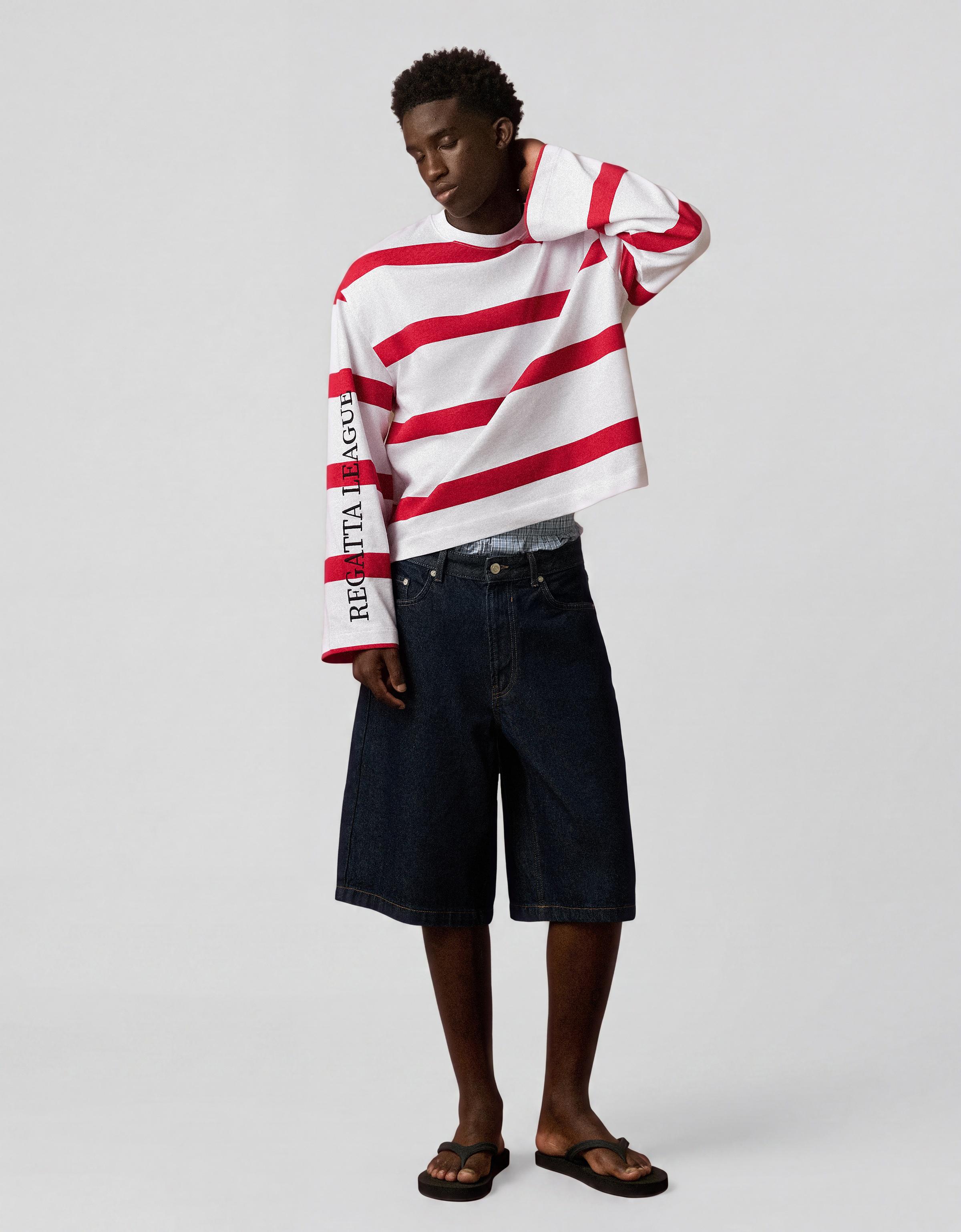 Long sleeve print T-shirt — Red