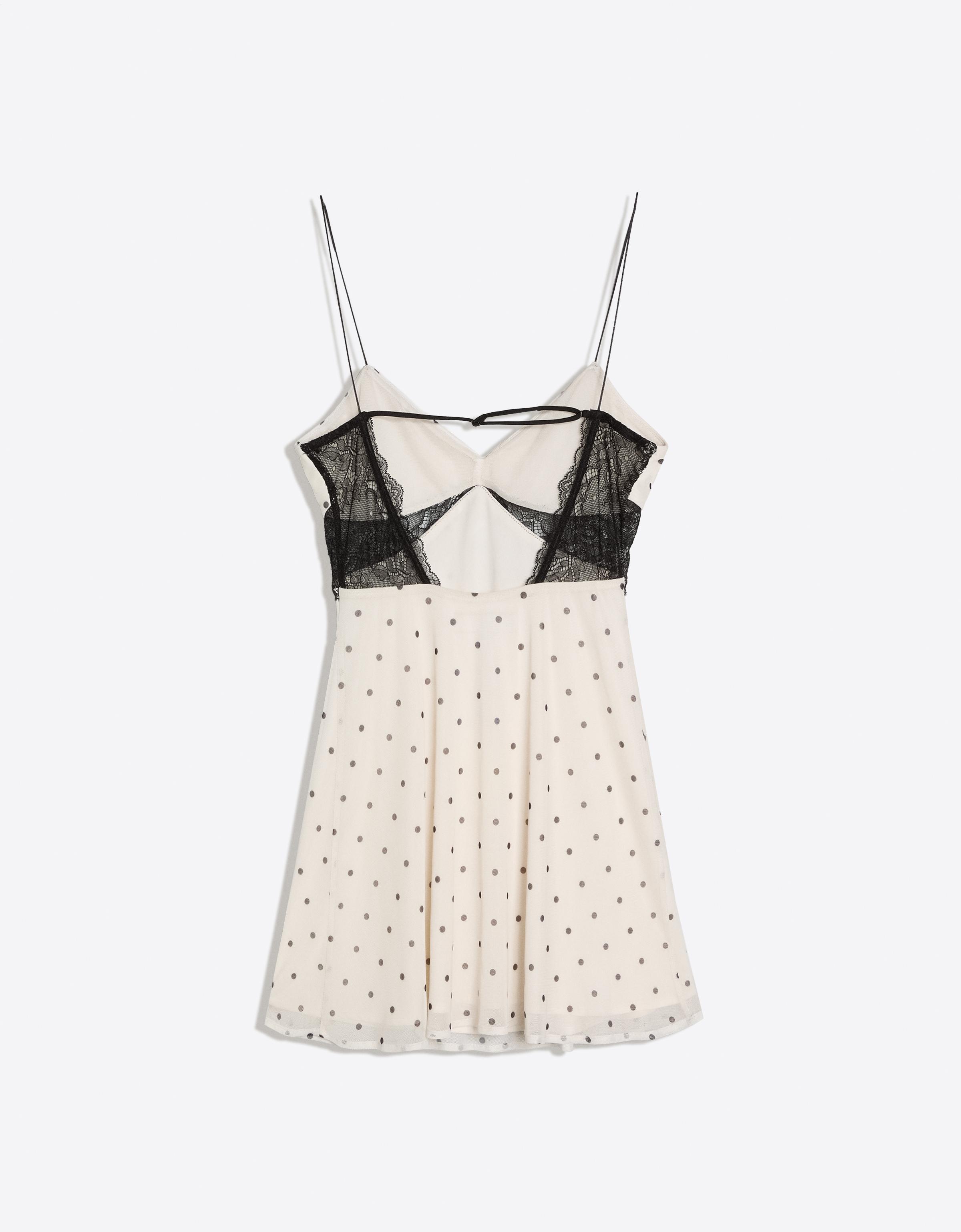 Mini tulle strappy dress — Cream
