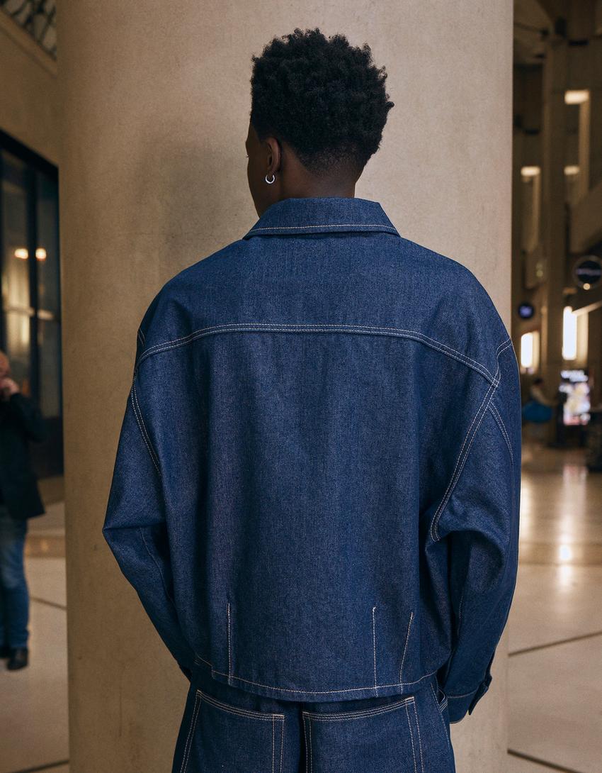 Chemise en denim-Marine