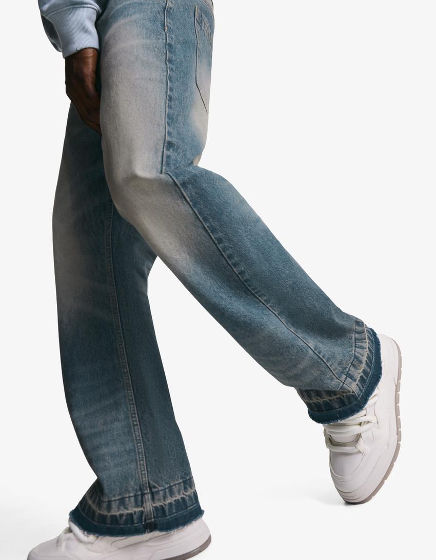 Flared baggy jeans-Light blue-4