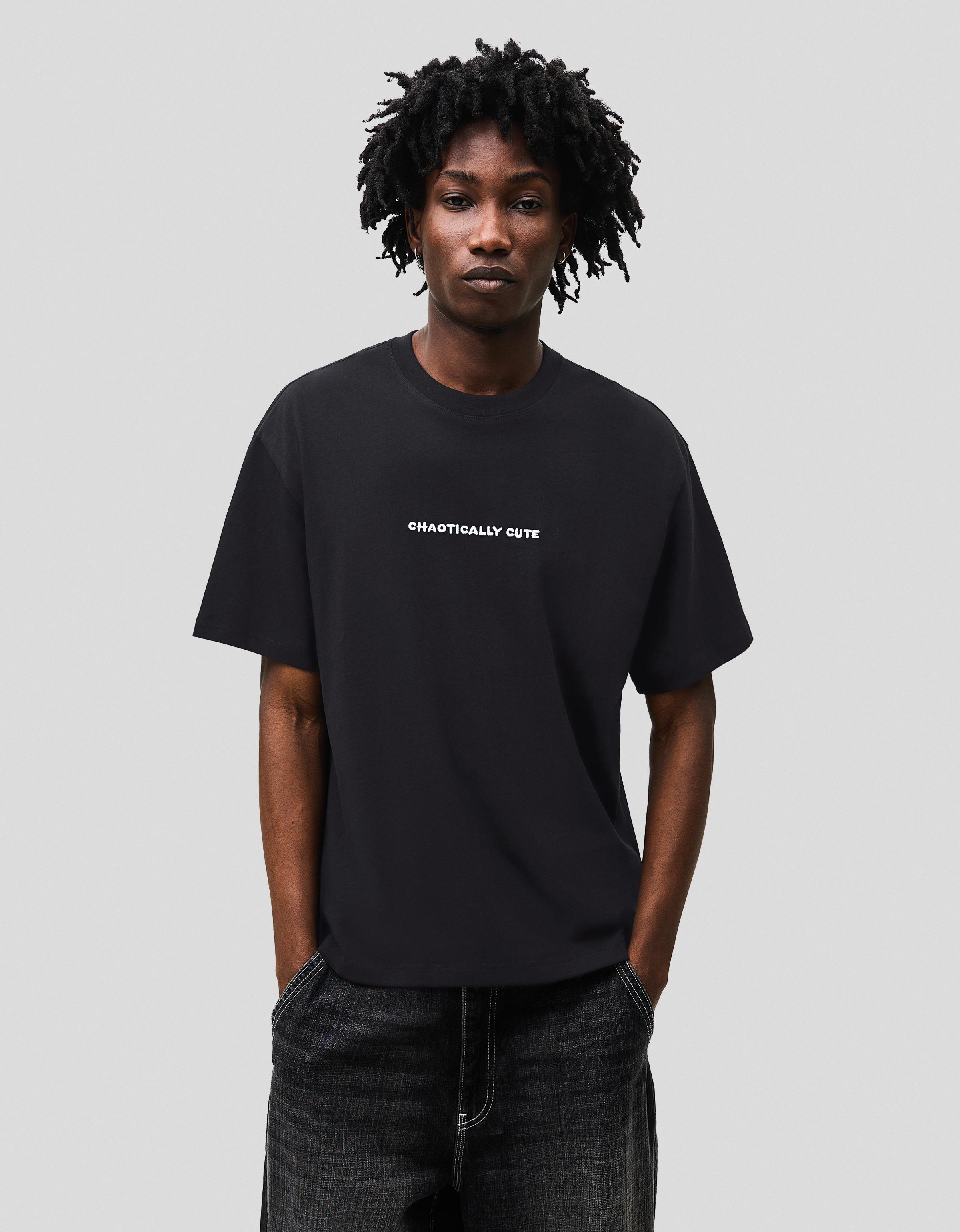 Bershka T-Shirt Mit Kurzen Ärmeln Und Fugglers-Print Herren S Schwarz