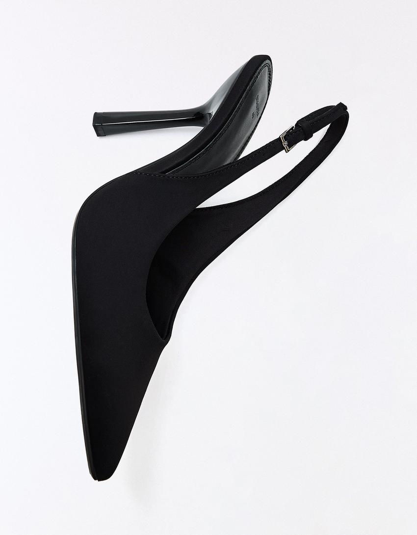 High-heel slingback shoes-BLACK
