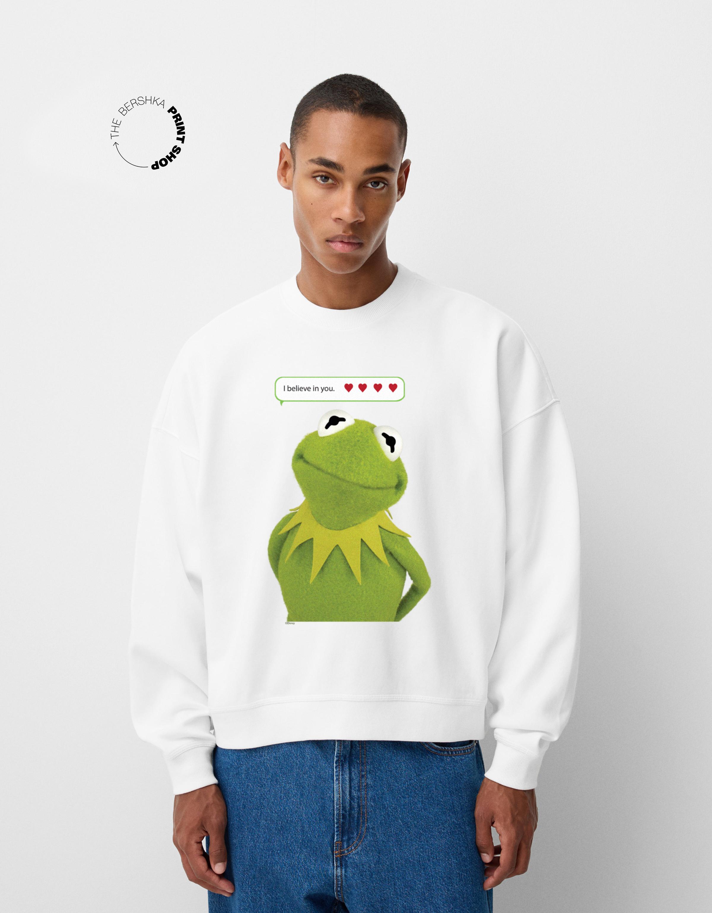 Bershka Sweatshirt Muppets Aus Plüsch Herren Xs Weiss