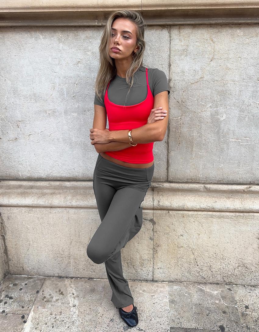 Pantalone zvonastog kroja od tehničke tkanine – Prozračne & Brzosušeće-Grafit