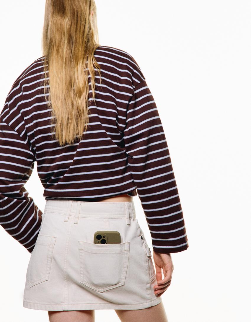 Falda mini utility-Blanco roto-2