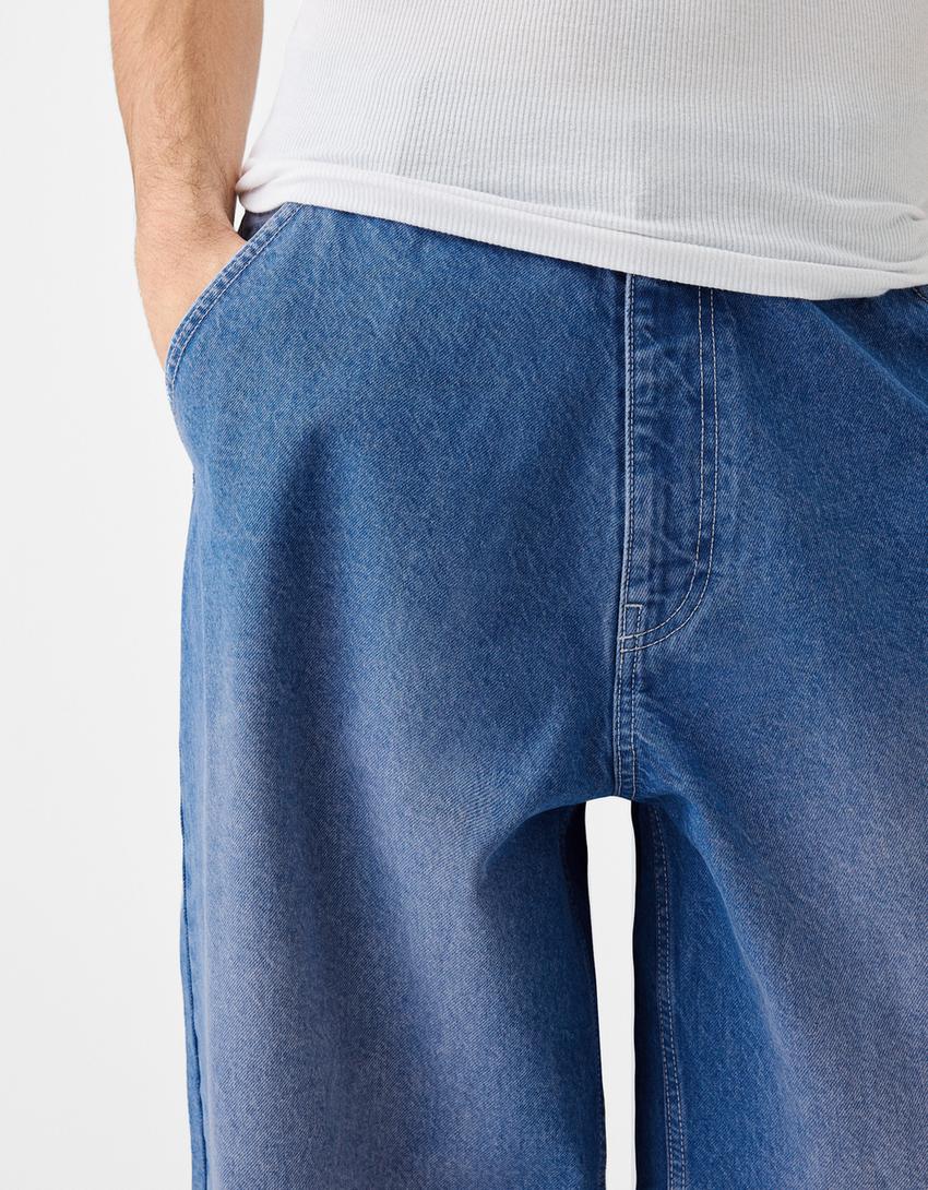 Jeans baggy com bordado-Azul lavado-5
