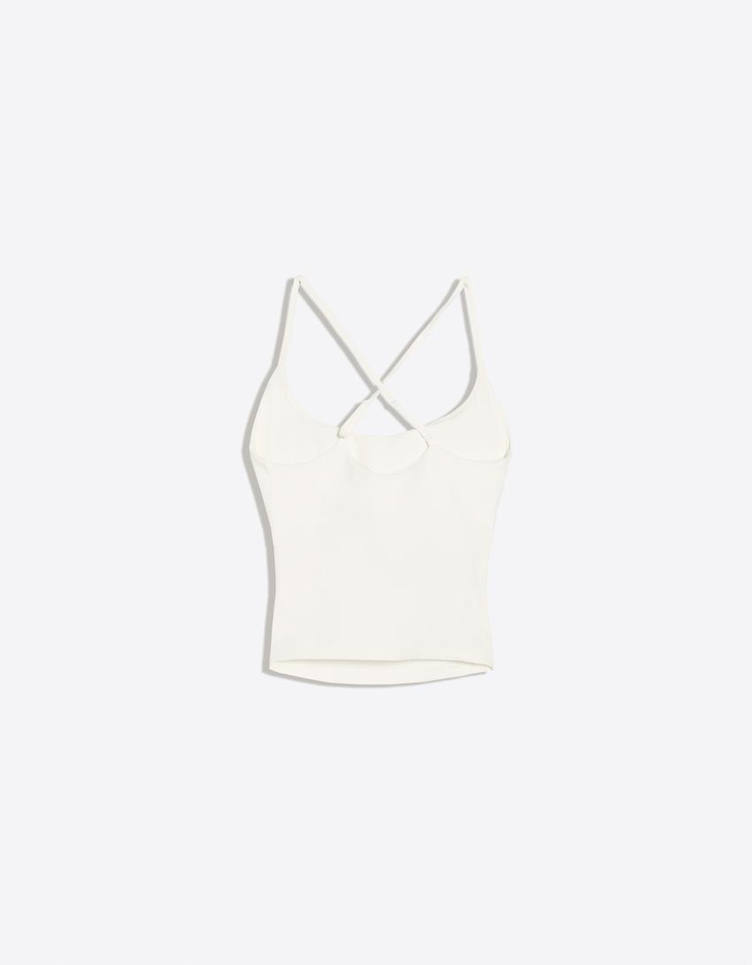 Breathable & Quick-Dry technical fabric strappy T-shirt-Oats
