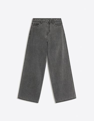 Straight-leg studded trousers — Dark grey 5