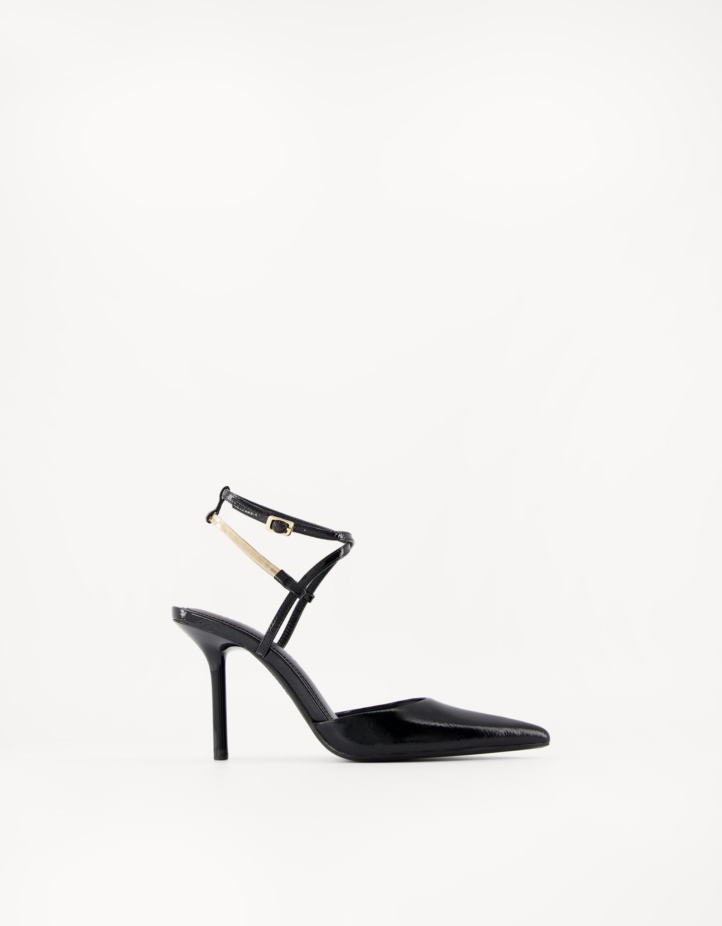 Bershka Scarpe Con Tacco E Dettaglio Di Catena Donna 37 Nero