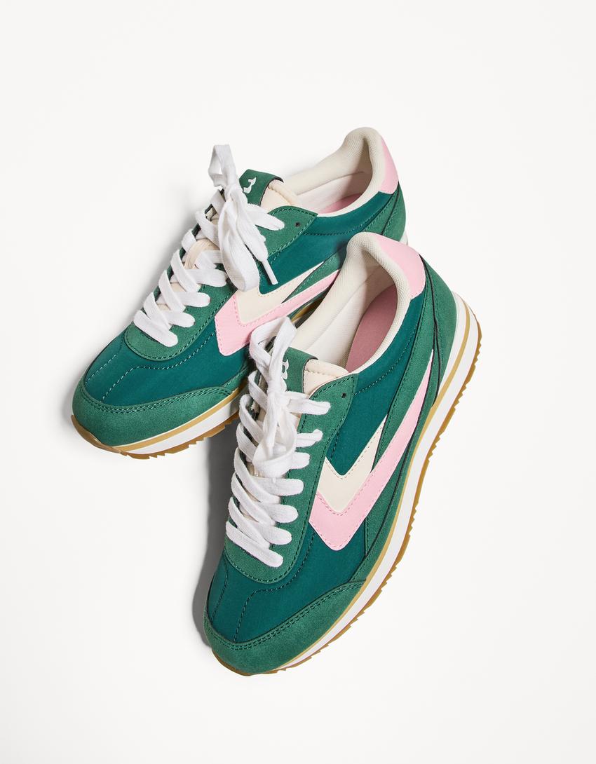Zapatilla deportiva retro-Verde-4