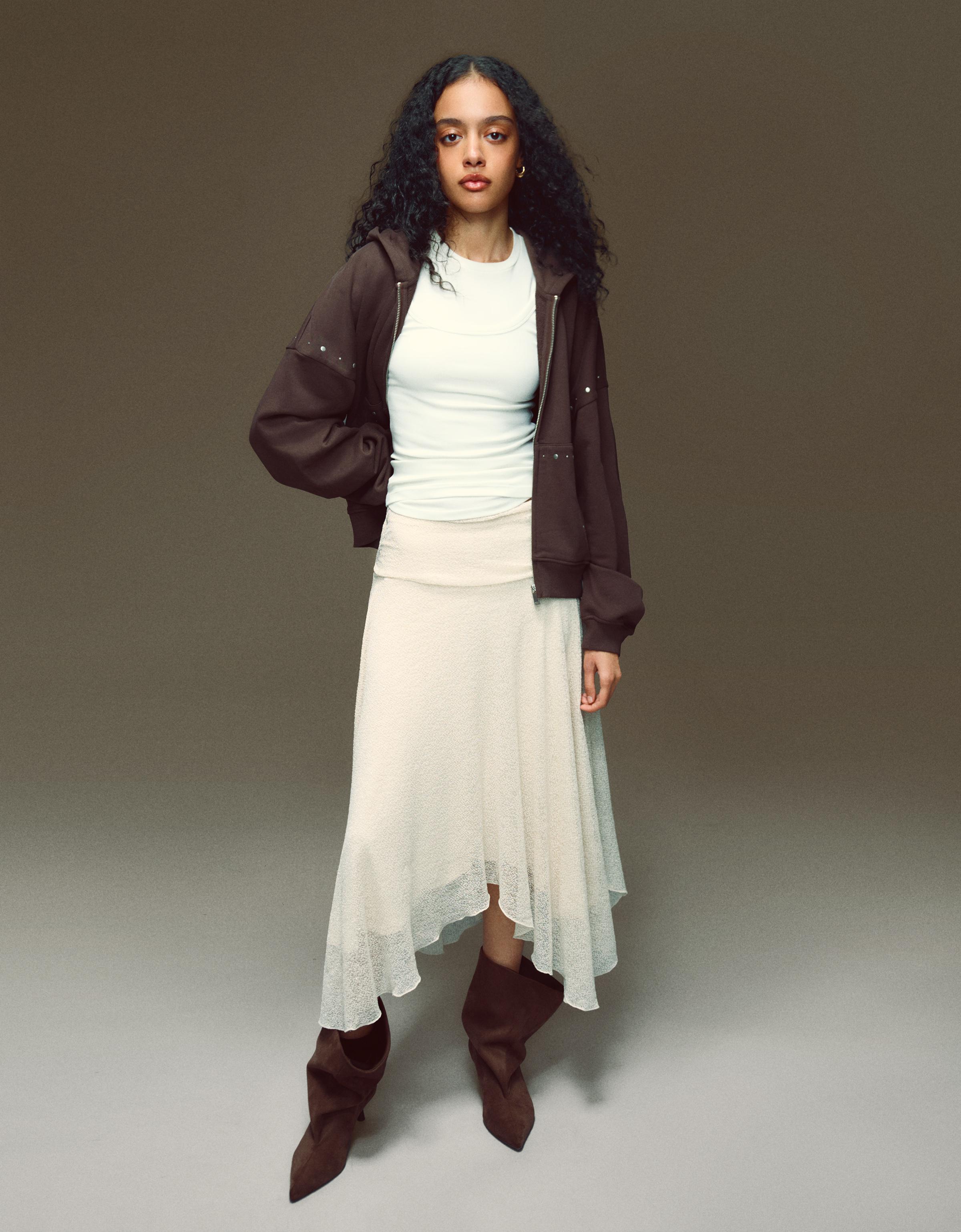 Parlak file midi etek - Görsel 12