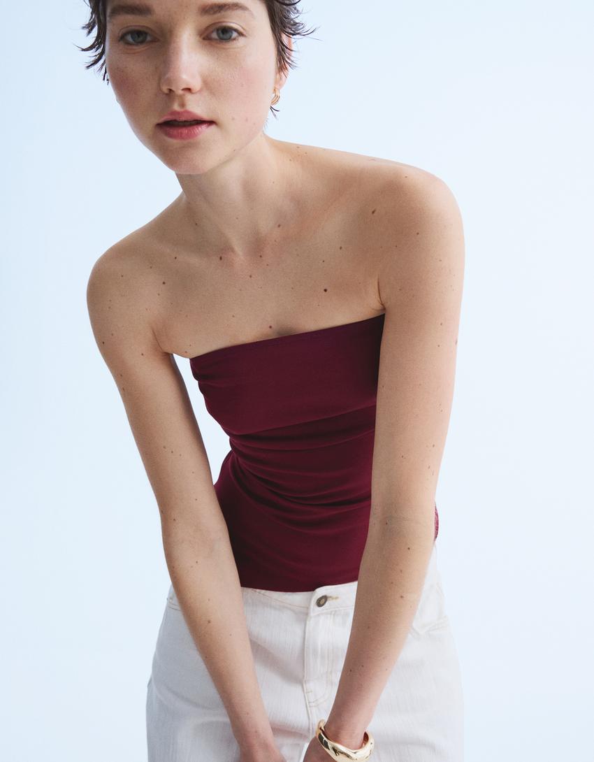 Top bandeau frunces-Burdeos-1