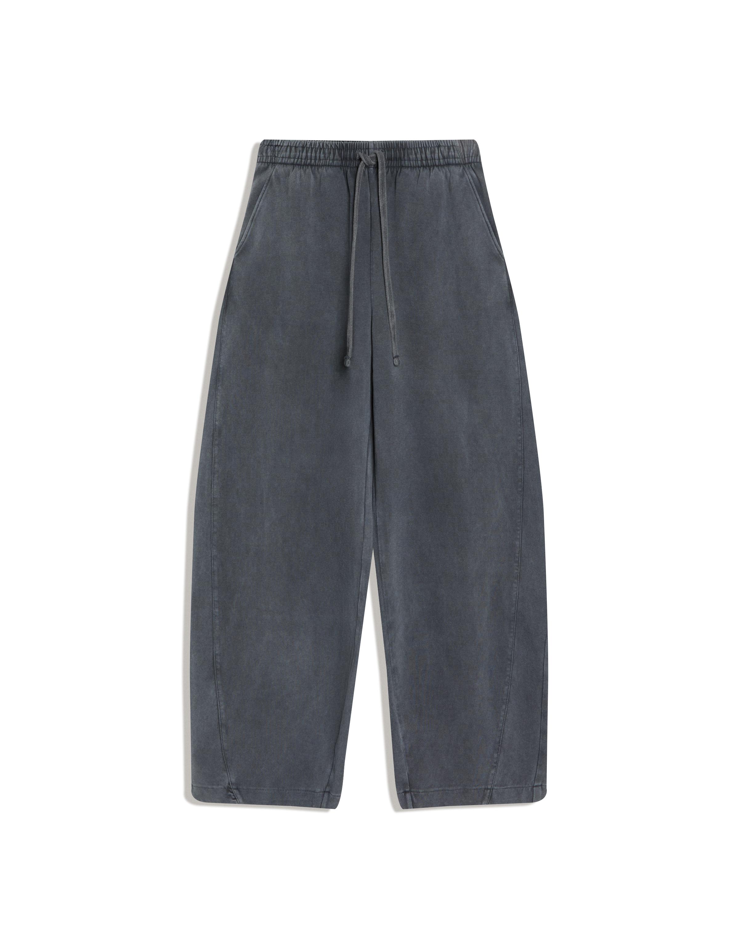 Barrel plush trousers with stoppers — Grey