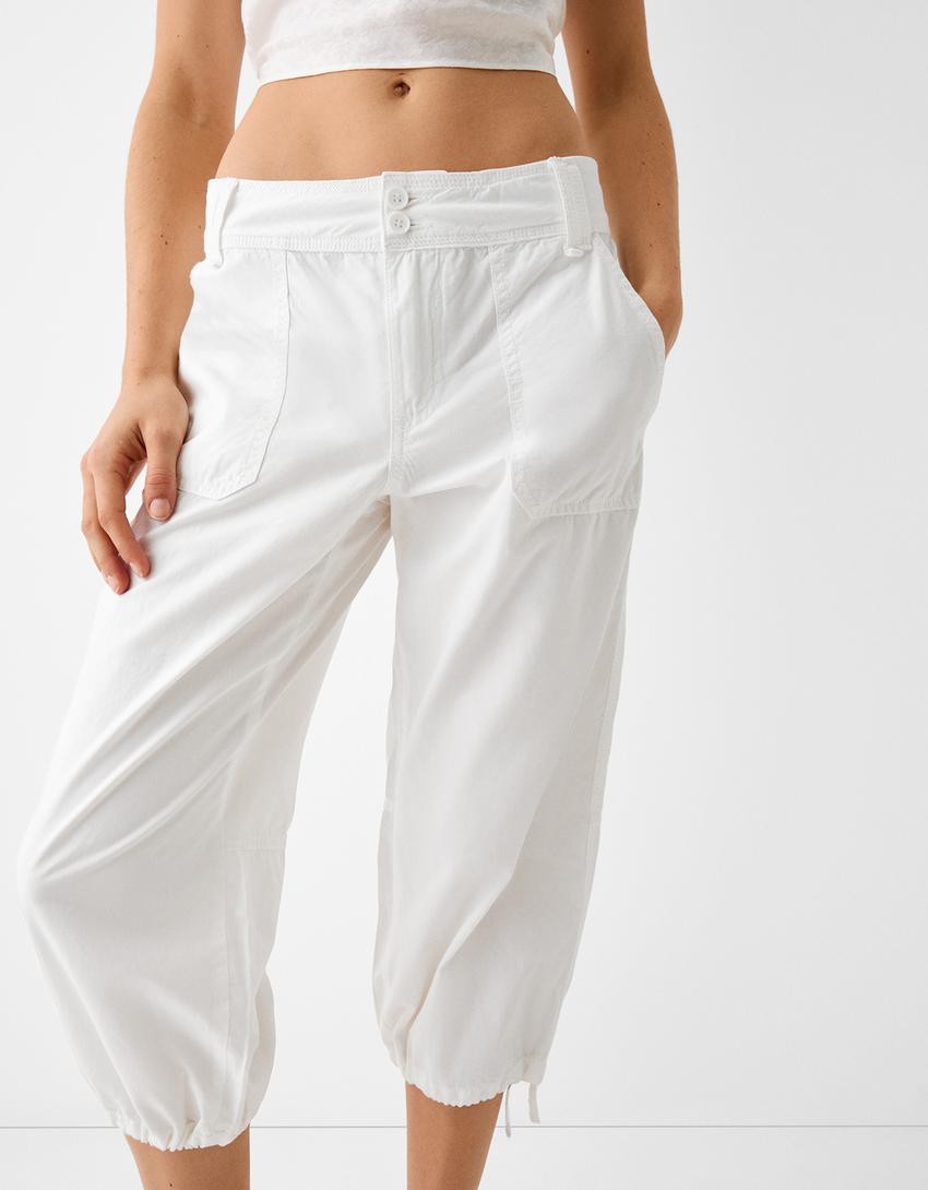 بنطال كابري بخصر منخفض-أبيض-3