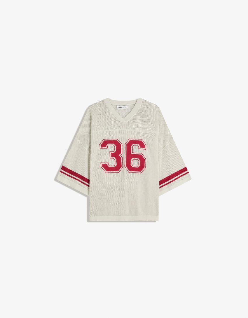 Camiseta manga corta sport mesh-Blanco roto-4