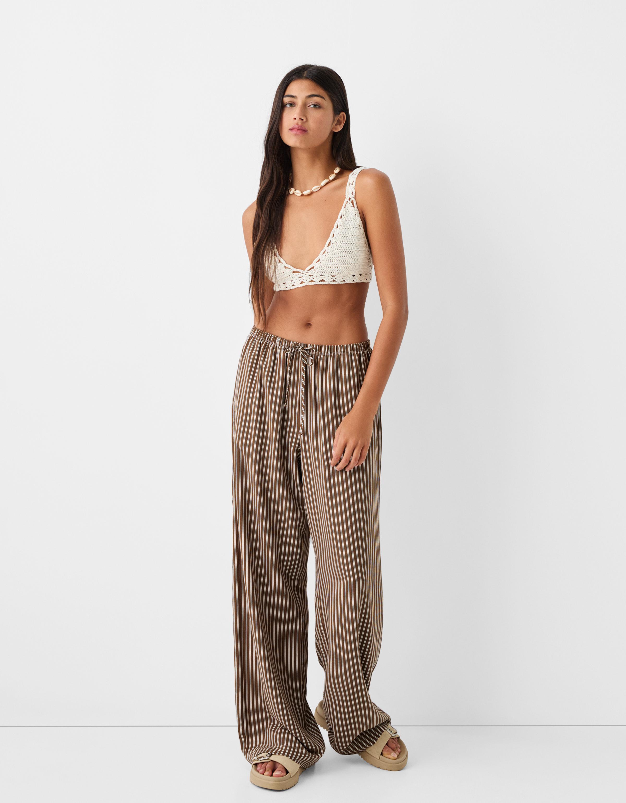 Bershka striped pants online