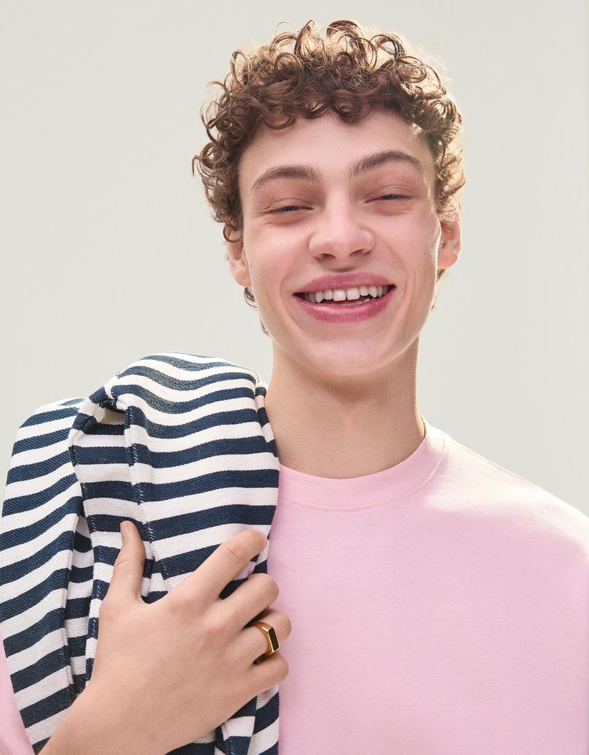 Boxy short sleeve T-shirt-Pink