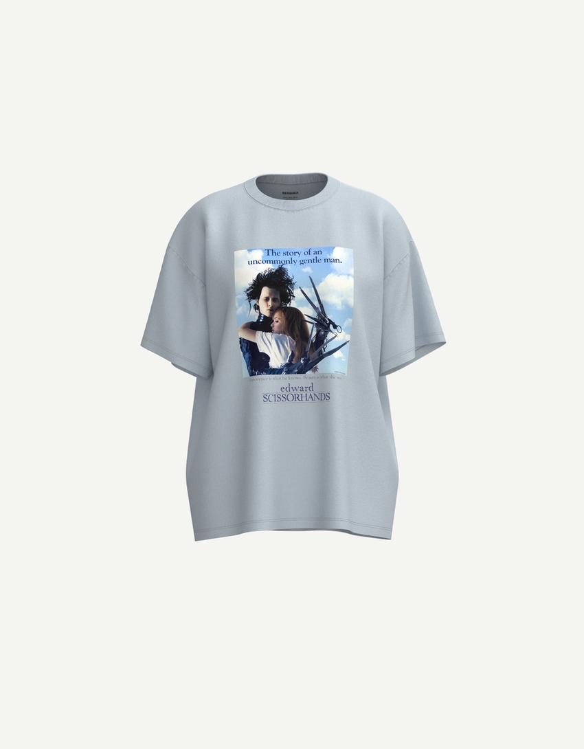 T-shirt Edward Scissorhands manches courtes-Bleu lavé