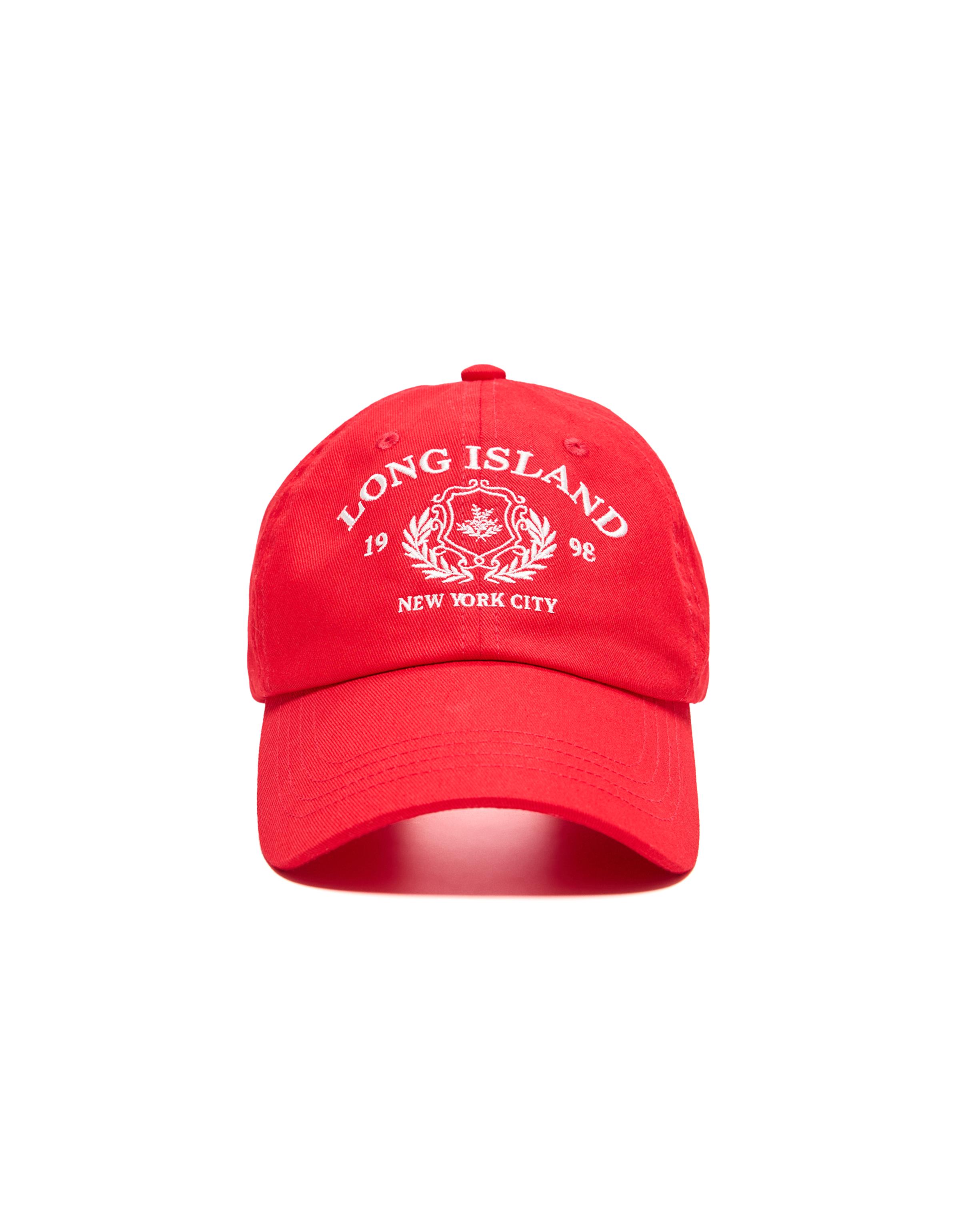 Embroidered cap — Red