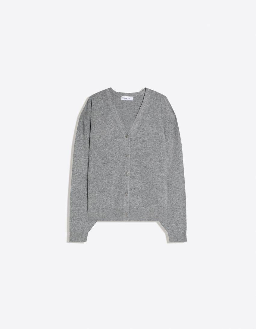 Basic cardigan-Grey