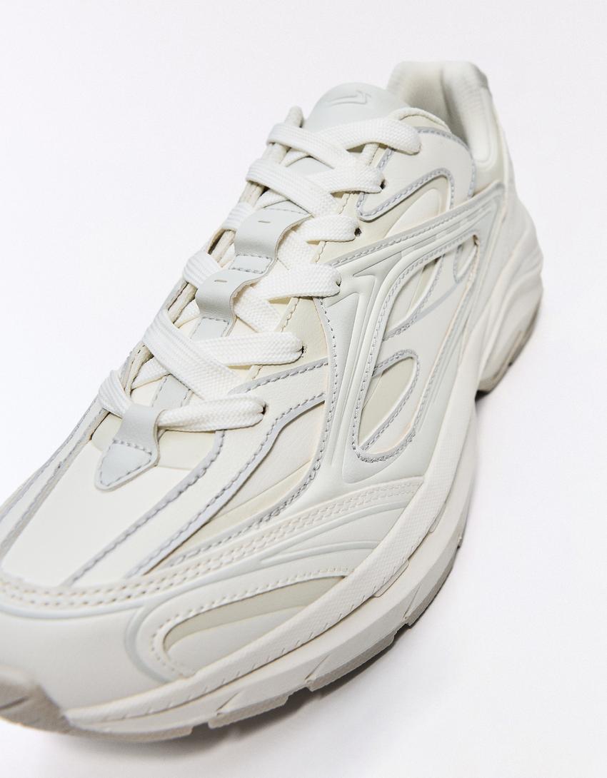 Chunky sole trainers-WHITE