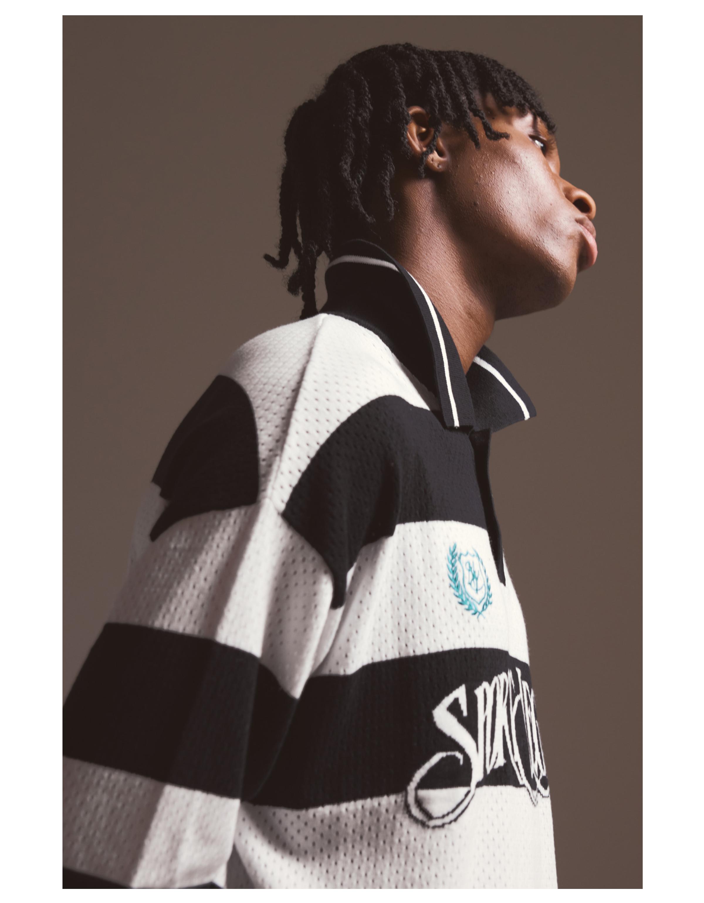 Short sleeve mesh polo shirt — White / Black