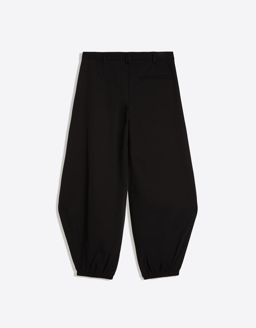 Drop crotch pants-Black