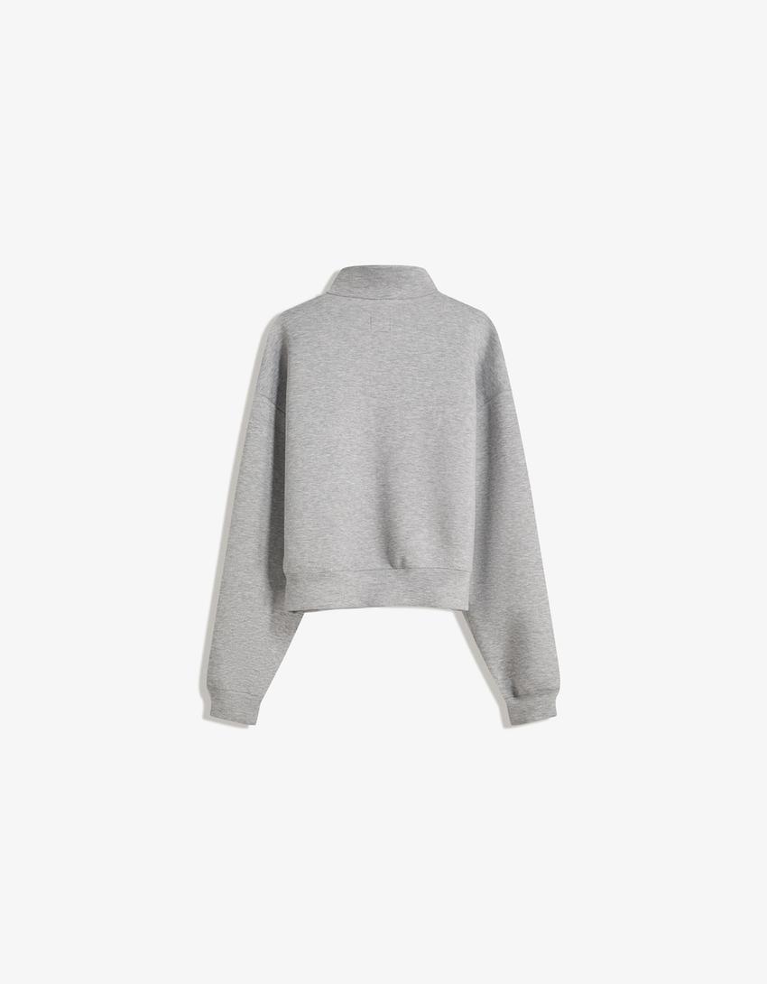Sweatshirt mit Reißverschluss-Grau-4
