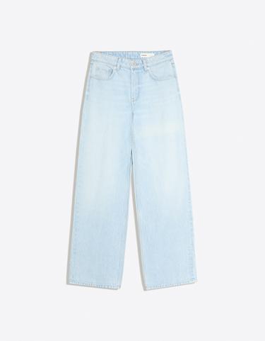 High-waist straight wide-leg jeans — Light blue 4