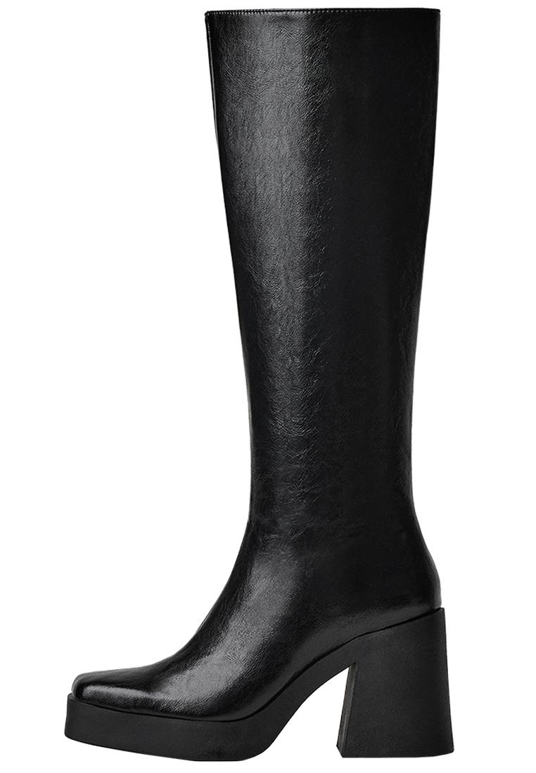 Platform heel boot — BLACK