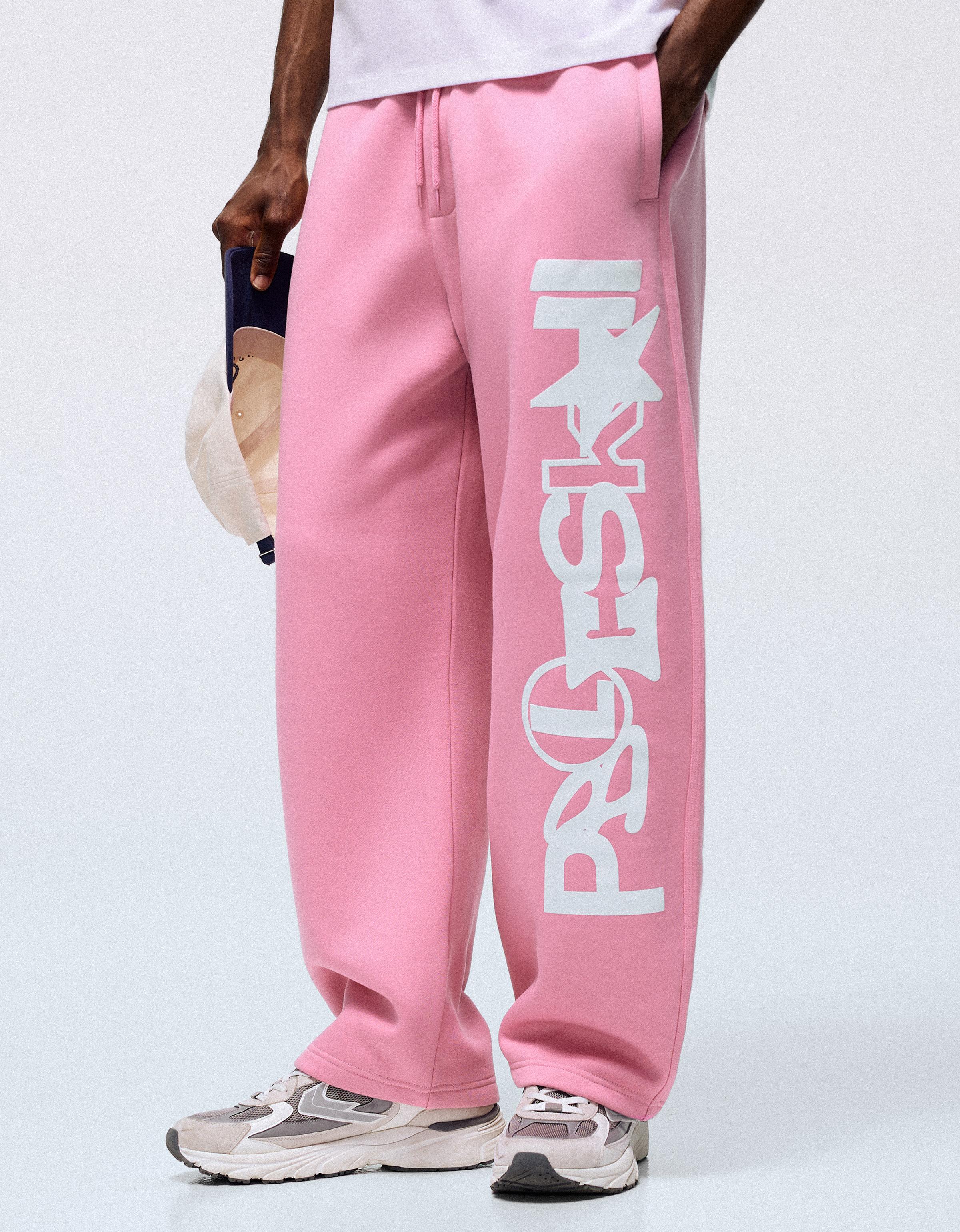 Balloon trousers with side print — Pink