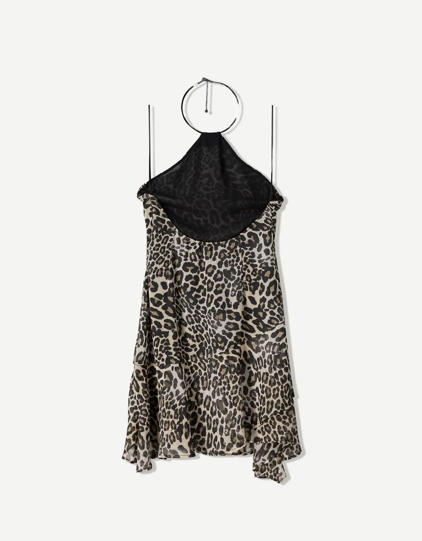 Vestido mini hebilla animal print-Multicolor-5