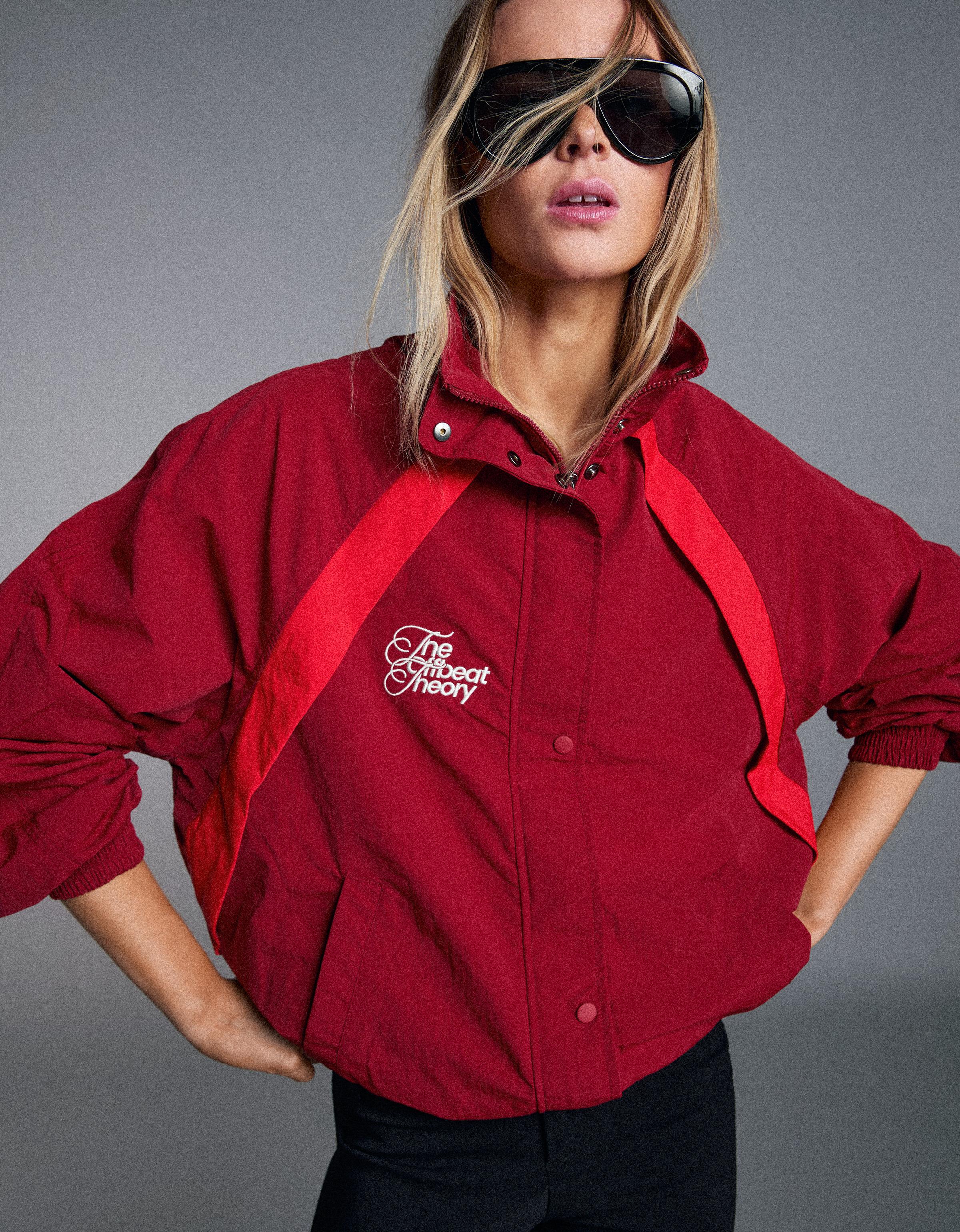 Embroidered lightweight jacket — Burgundy