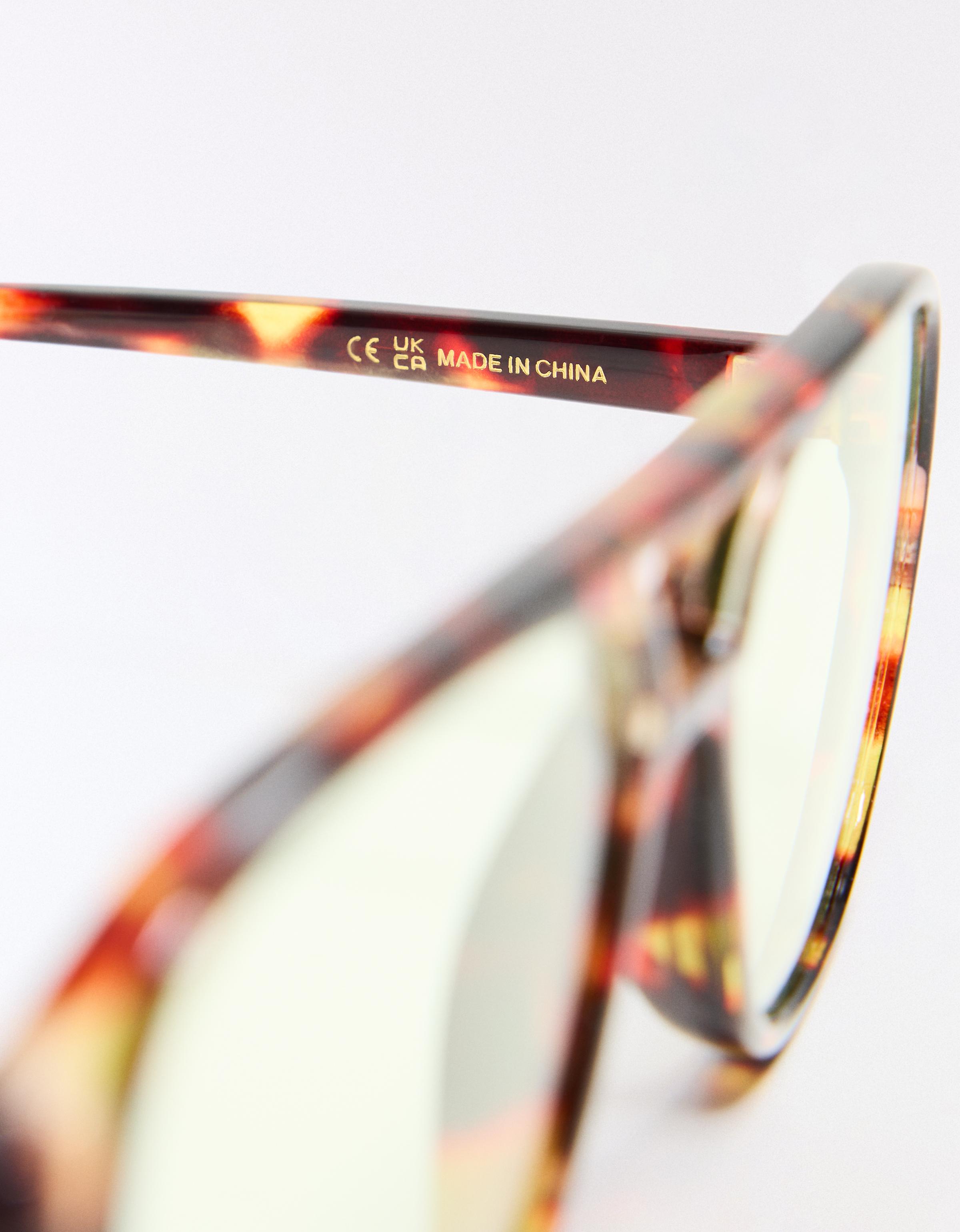 Retro plastic blue light glasses — Brown