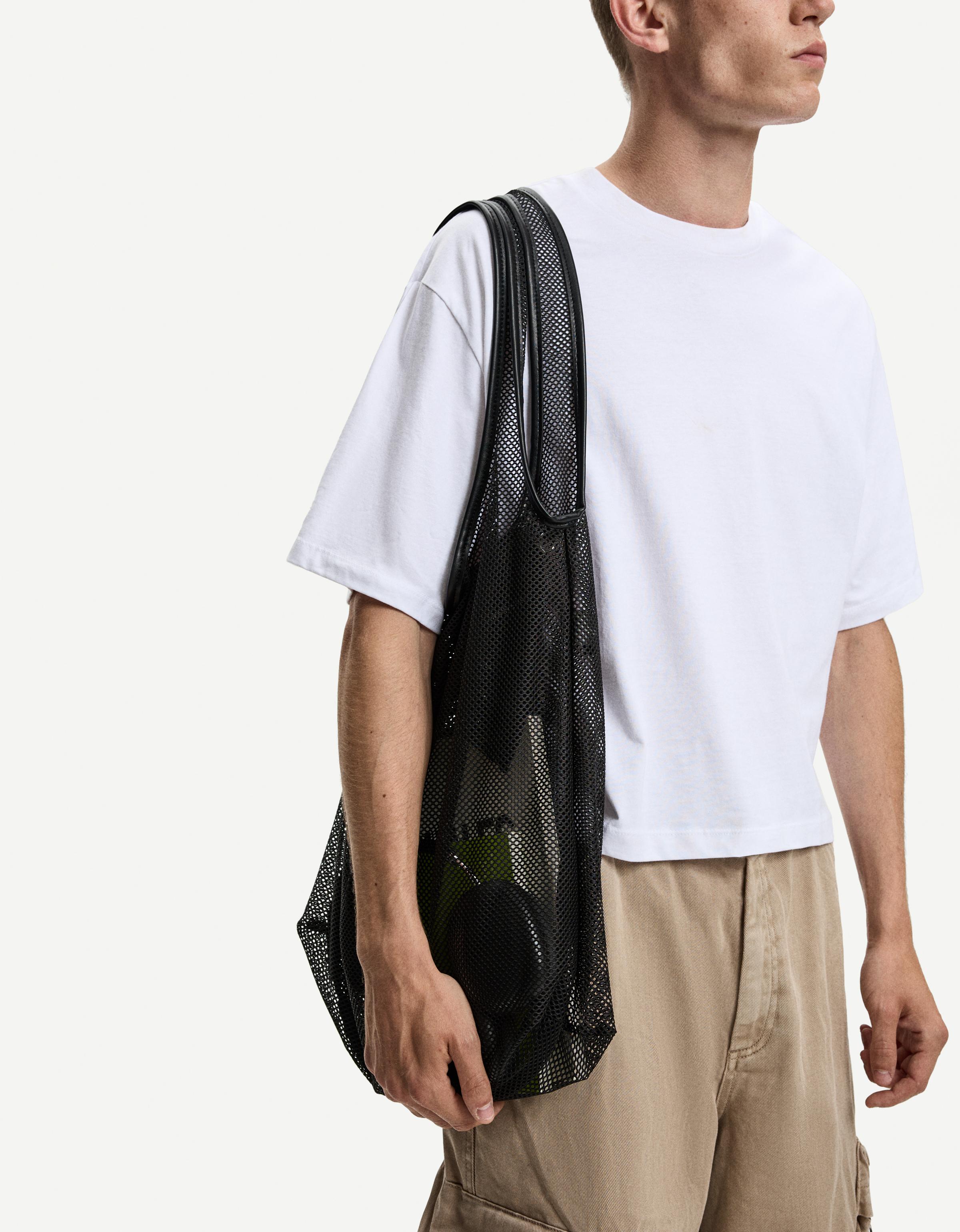 Bershka Netzbeutel Herren Schwarz